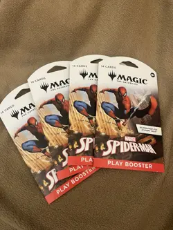 Magic the Gathering MTG MARVEL SPIDERMAN Booster Pack (x4) - In Hand - Image 1