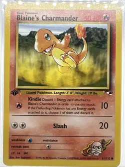 2000 POKEMON GYM HEROES #61 BLAINE'S CHARMANDER 1ST EDITION PSA 9 - Image 2