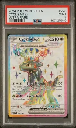 CYCLIZAR EX #228 PSA 9 • 2024 POKEMON SURGING SPARKS ULTRA RARE SSP EN - Image 1