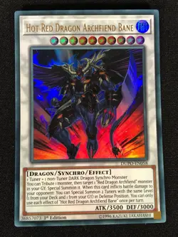 Yugioh Hot Red Dragon Archfiend Bane DUPO-EN058 1st Ultra (NM) - Image 1