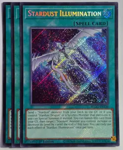 Yugioh x3 Stardust Illumination BLGG-EN120 Secret Rare 1st Edtion - Image 1