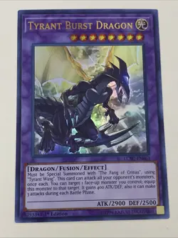 Yugioh - Tyrant Burst Dragon - 1st Edition Ultra Rare NM - Free Holographic Card - Image 1