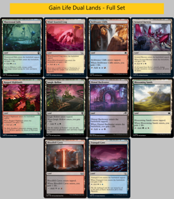 Full Set of LIFE GAIN Dual Lands - All 10x Gain Life Land - MTG EDH Commander - Image 1