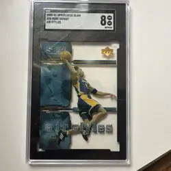 2000-01 Upper Deck Slam #AS8 Kobe Bryant Air Styles Graded SGC 8 NM-MT+ Lakers. - Image 1