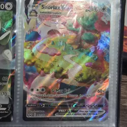 Pokemon Snorlax VMAX Ultra Rare Full Art Holo Sword & Shield Card 142/202 - Image 1