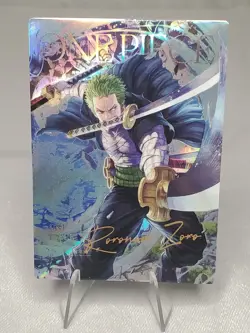 Roronoa Zoro One Piece Goddess Story ACG Waifu Anime Gold Holo Card "PK" Rare - Image 1