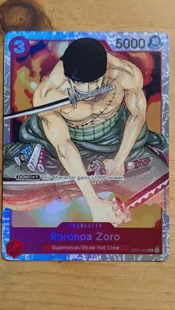 Roronoa Zoro ST01-013 SR One Piece TCG English Card Starter Deck 1 Holo Foil Red - Image 1