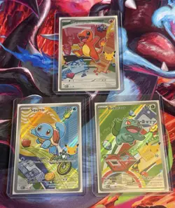 Pokemon TCG Holo 3-Cards: Charmander 038 Squirtle 039 Bulbasaur 037 - Image 1