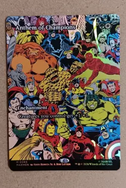 Anthem of Champions (Borderless) #85 MTG: Marvel Universe Eternal-Legal, Foil NM - Image 1