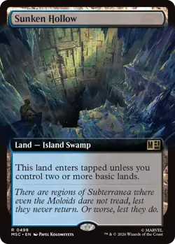 x1 Sunken Hollow - Extended Art R MTG Commander: Marvel Super Heroes M/NM, Engli - Image 1