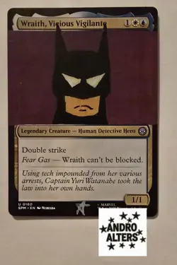 Wraith vicious vigilante Batman Altered Art Hand Painted MTG Magic the Gathering - Image 1