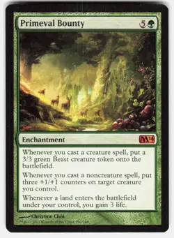 Primeval Bounty 190 Mythic Magic 2014 (M14) Magic: The Gathering Lightly Played - Image 2