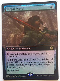MTG Vorpal Sword AFR 396 Foil Extended Art Buy-a-Box Promo Rare LP - Image 1