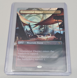 Magic: The Gathering Commercial District MKM Rare Land 0324 EN Foil Borderless - Image 1