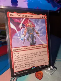 MTG Thor God of Thunder M 0156 Marvel Super Heroes Mythic Rare NM Magic Card - Image 2
