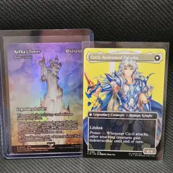 MTG Final Fantasy 2-Card Lot: Cecil (Dark Knight/Redeemed) + Kefka's Tower foil - Image 1