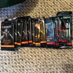 Magic: The Gathering CrimsonVow/Midnight Hunt 15x Booster Packs (Opened but New) - Image 2