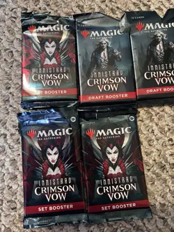 Magic: The Gathering CrimsonVow/Midnight Hunt 15x Booster Packs (Opened but New) - Image 4