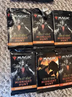 Magic: The Gathering CrimsonVow/Midnight Hunt 15x Booster Packs (Opened but New) - Image 5