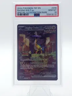 2024 POKEMON TEF EN-TEMPORAL FORCES #208 RAGING BOLT EX PSA 10 - Image 1