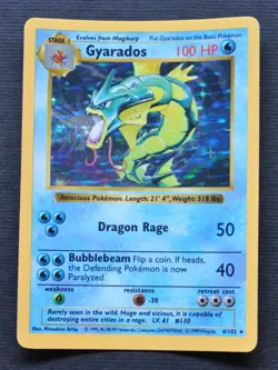 Gyarados #6 / 102 SHADOWLESS Base Set Holo - LP - Pokemon 1999 TCG WOTC Vintage - Image 1