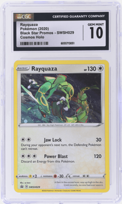 2020 Pokemon Black Star Promo Rayquaza Triple Blisters Holo #SWSH029 CGC 10 - Image 1