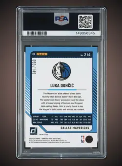 2024 Donruss Optic #214 Luka Doncic Red Seismic Prizm /149 Mavs Lakers PSA 10 - Image 2