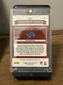 2022 Donruss Optic Rookie Gridiron Kings Jameson Williams Autograph /99 Holo 🏈 - Image 2