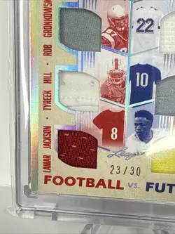 2025 LEAF GLORY OF THE GAME FOOTBALL Vs FUTBOL (Brady, Gronk, Hill, Jackson) /30 - Image 3
