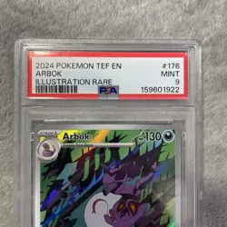 2024 POKEMON TEF EN-TEMPORAL FORCES ILLUSTRATION RARE #176 ARBOK PSA 9 - Image 2