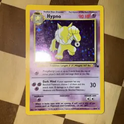 Pokemon TCG Hypno Fossil Holo Unlimited Rare Card 8/62 - Image 1