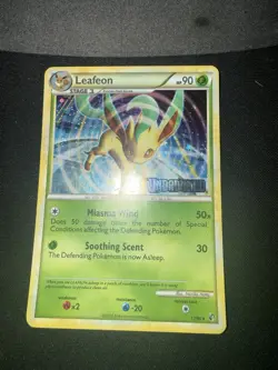 Pokemon Card: 2010 Leafeon - (Prerelease) 17/90 HGSS Undaunted Holo - NM 🔥 - Image 1