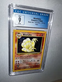 Ninetales 12/102 - 1999 Base Set - 🚨ERROR Square Cut 🚨Pokemon Base Set CGC 9 - Image 1