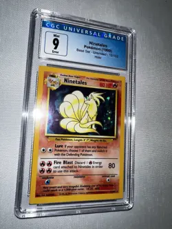 Ninetales 12/102 - 1999 Base Set - 🚨ERROR Square Cut 🚨Pokemon Base Set CGC 9 - Image 2