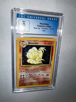 Ninetales 12/102 - 1999 Base Set - 🚨ERROR Square Cut 🚨Pokemon Base Set CGC 9 - Image 3