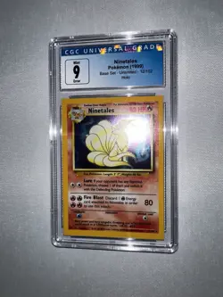 Ninetales 12/102 - 1999 Base Set - 🚨ERROR Square Cut 🚨Pokemon Base Set CGC 9 - Image 4