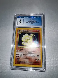 Ninetales 12/102 - 1999 Base Set - 🚨ERROR Square Cut 🚨Pokemon Base Set CGC 9 - Image 5