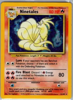 Ninetales 12/102 Holo Base Set - Pokemon Card - LP - Image 1