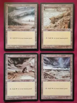 Magic The Gathering TEMPEST 4x PLAINS land card set MTG - Image 1