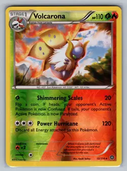 Volcarona XY - Steam Siege #15/114 Rare,Reverse Holo Pokemon Card - Image 1