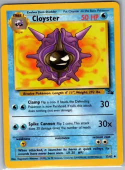 Cloyster 32/62 Non Holo Fossil - Pokemon Card - NM - Image 1