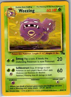 Weezing 45/62 Non Holo Fossil - Pokemon Card - NM - Image 1