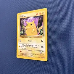 Pokemon TCG Base Set Pikachu Card 58/102 Unlimited Regular Common LP - Image 2