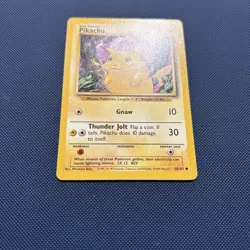 Pokemon TCG Base Set Pikachu Card 58/102 Unlimited Regular Common LP - Image 3