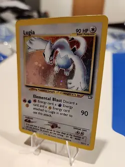 Pokemon TCG Lugia Neo Genesis Holo Rare Card 9/111 Unlimited Edition Vintage - Image 2