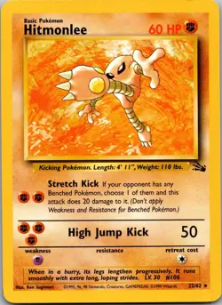 Hitmonlee 22/62 Rare Fossil Pokemon Unlimited Lightly Played - Image 1