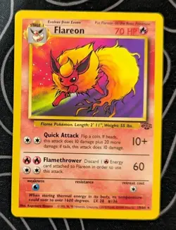 Flareon 19/64 Jungle Rare Pokemon Tcg Card Vintage Wotc Lightly Played - Image 1
