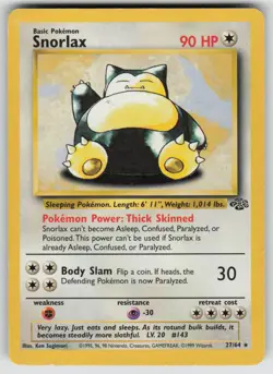 Snorlax 27/64 Rare Jungle Pokemon Unlimited Moderately Played - Image 1