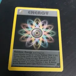 RAINBOW ENERGY 80/82 Rare TEAM ROCKET Pokemon Unlimited Moderately Played - Image 1