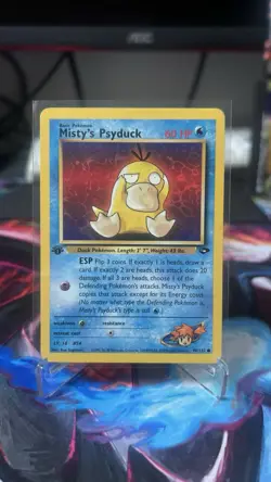 Pokemon 2000 Gym Challenge Misty's Psyduck 90/132 1st edition WOTC - Image 1